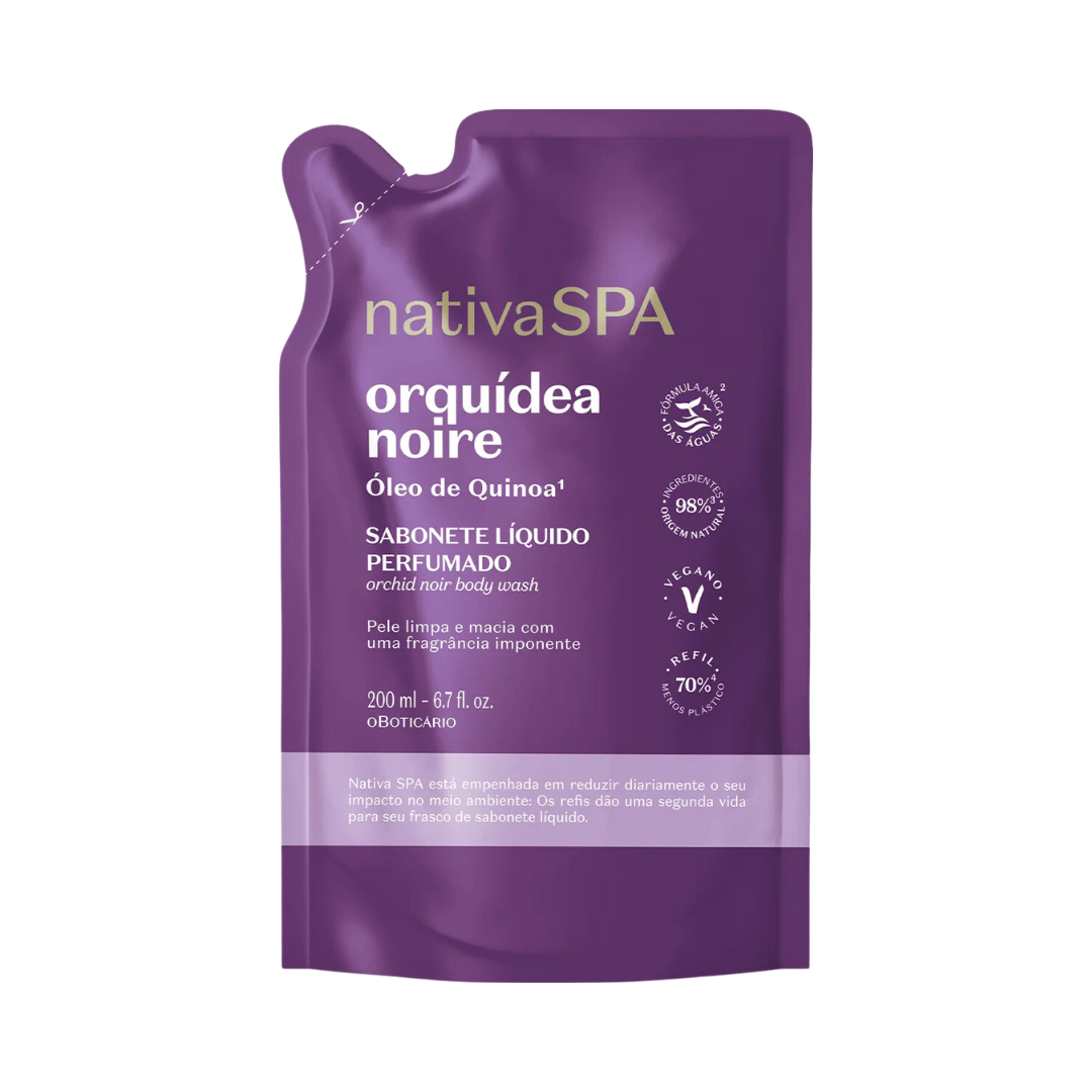 Refil Sabonete Líquido Perfumado Nativa Spa Orquídea Noire 200ml