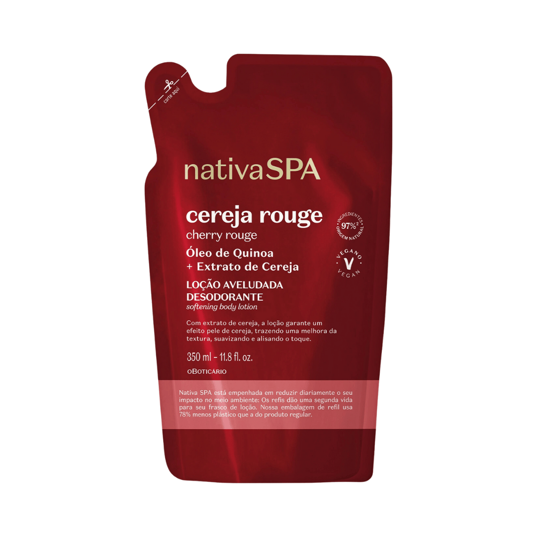 Refil Loção Aveludada Desodorante Corporal Nativa Spa Cereja Rouge 350ml