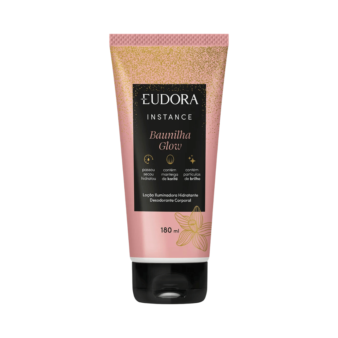 Loção Iluminadora Hidratante Desodorante Corporal Instance Baunilha Glow 180ml