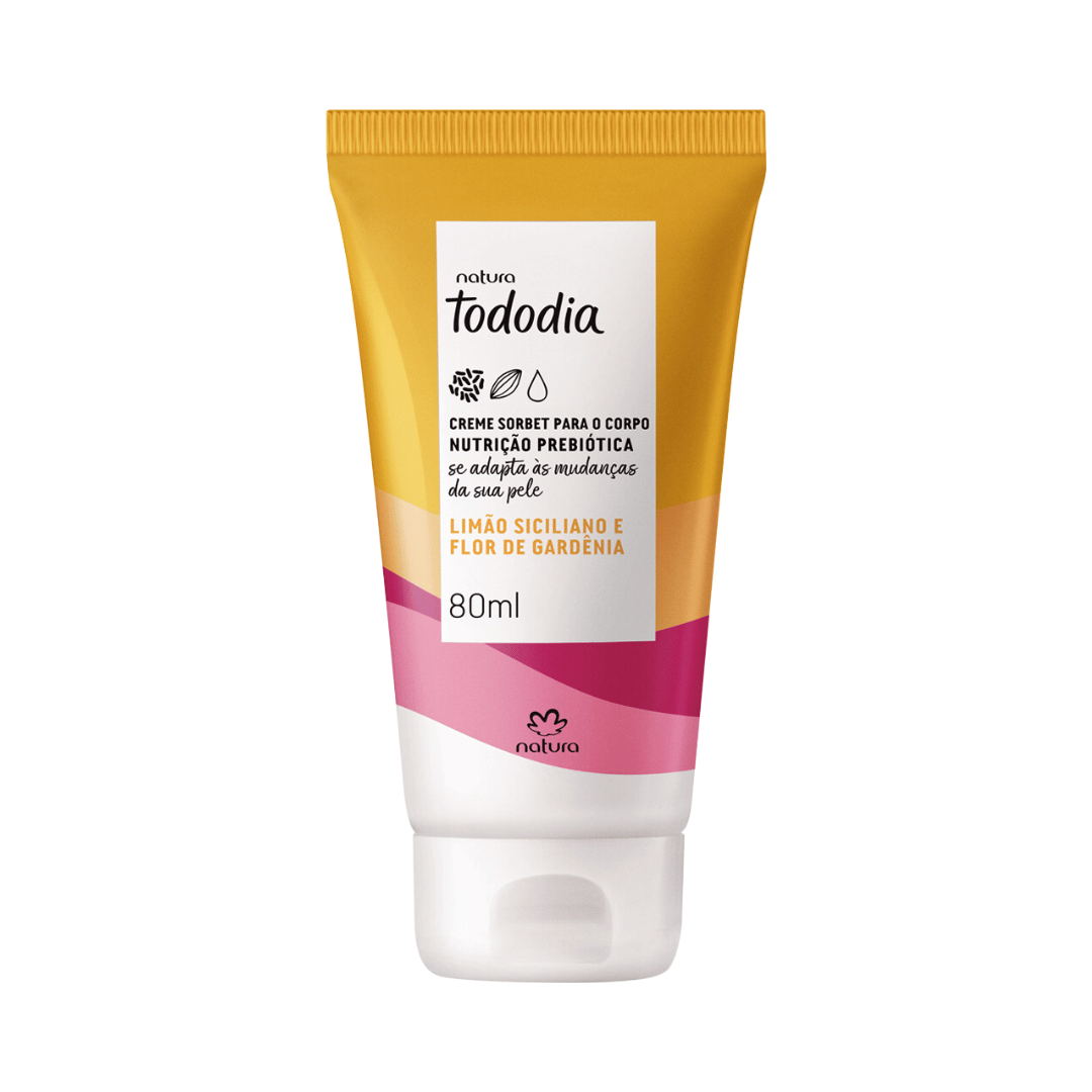 Mini Hidratante Sorbet Desodorante Nutritivo para o Corpo Todo Dia Limão Siciliano e Flor de Gardênia 80ml