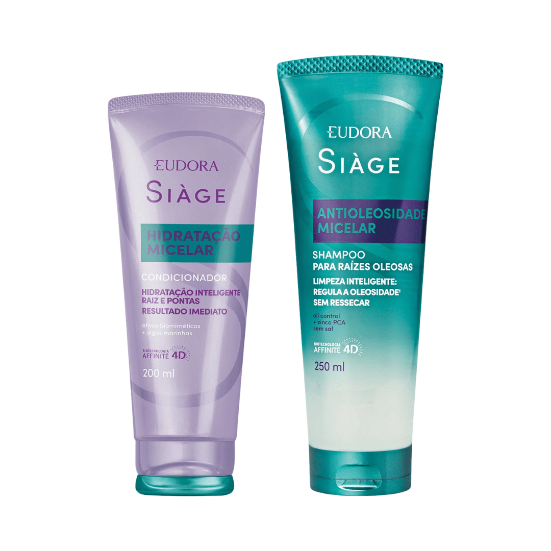 Combo Shampo + Condicionador Siàge Hidratação Micelar Antioleosidade