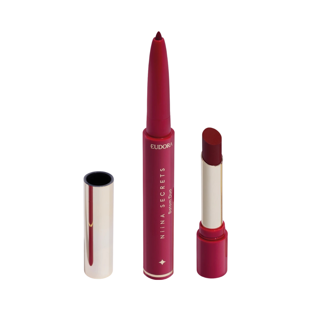 Batom Vermelho Duo Perfect Match Niina Secrets