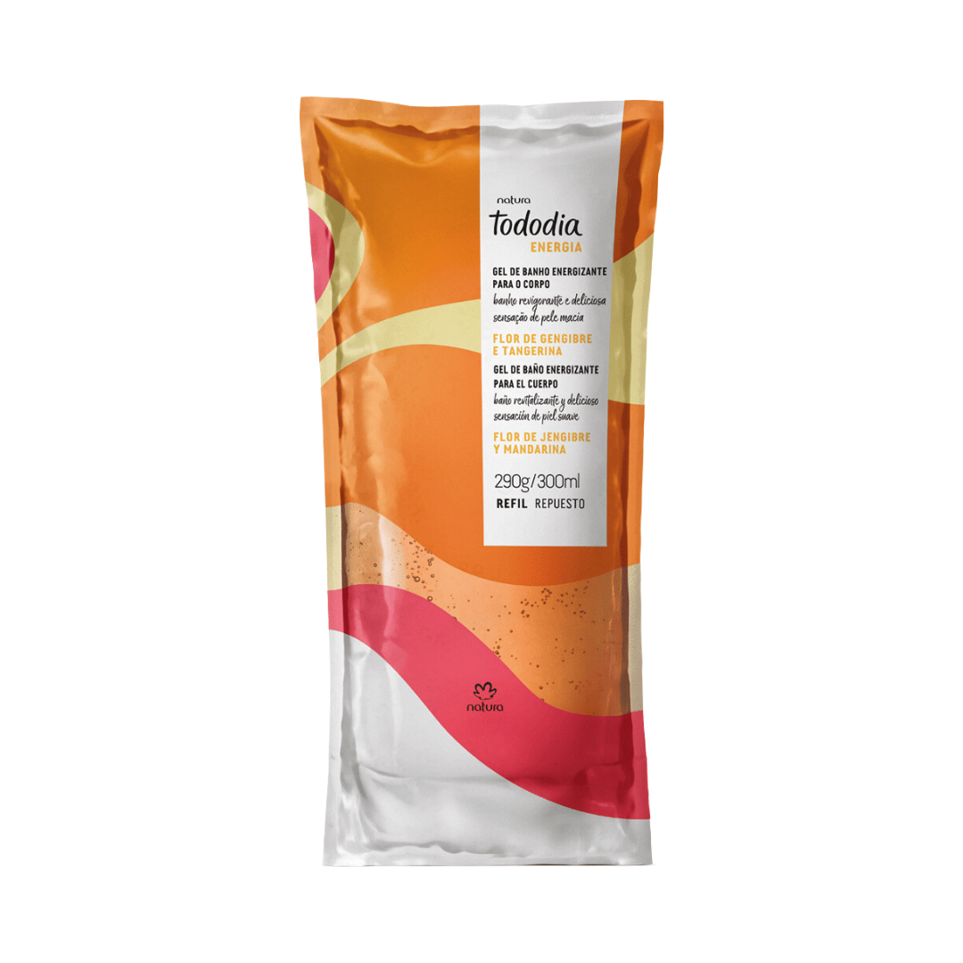 Refil Gel de Banho Energizante para o Corpo Todo Dia Flor de Gengibre e Tangerina 300ml