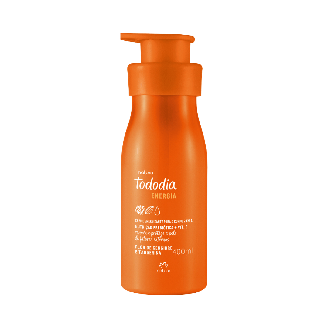 Creme Desodorante Nutritivo Energizante para o Corpo 2 em 1 Todo Dia Flor de Gengibre e Tangerina 400ml
