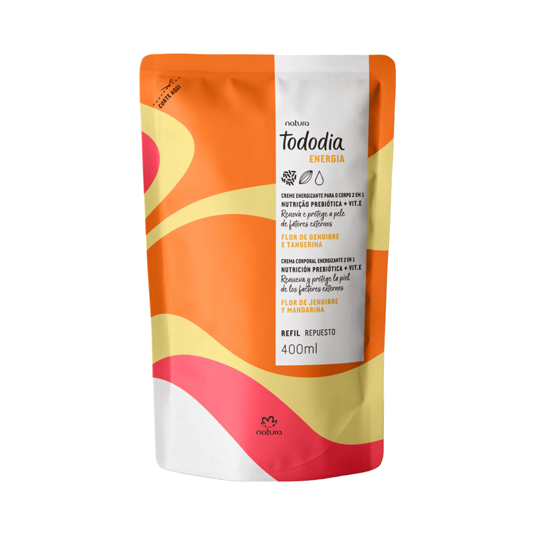 Refil Creme Desodorante Nutritivo Energizante para o Corpo 2 em 1 Todo Dia Flor de Gengibre e Tangerina 400ml