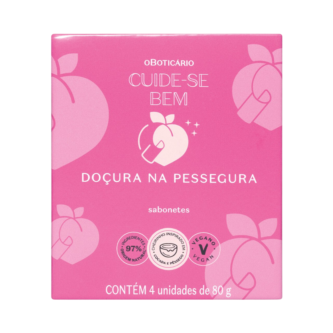 Sabonetes Em Barra Cuide-se Bem Doçura na Pessegura (4 unidades de 80g)