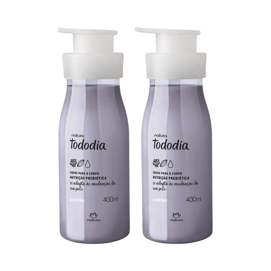 Kit Todo Dia Algodão - 2 Cremes Desodorantes Nutritivos para o Corpo 400 ml
