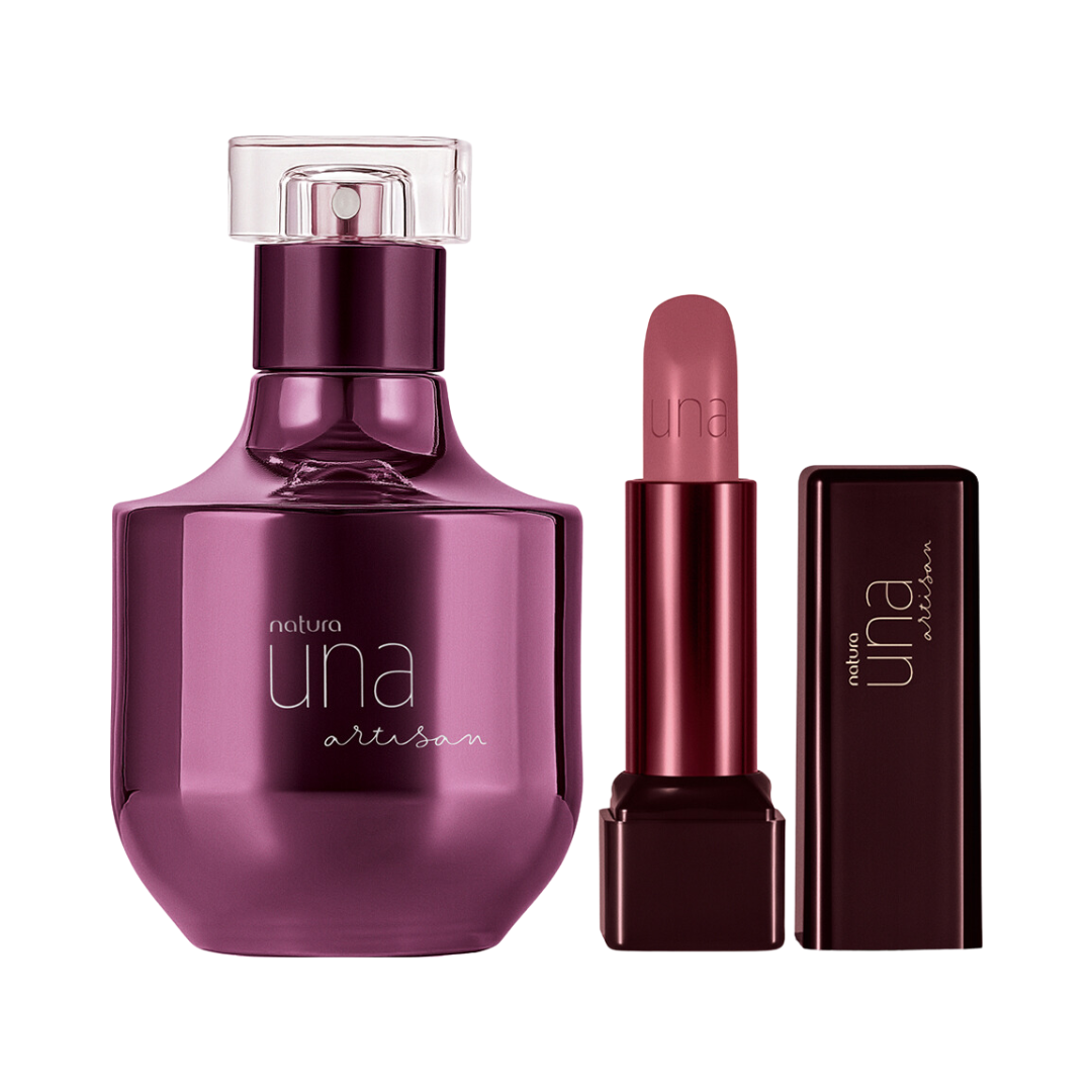 Kit Una Artisan Deo Parfum e Batom Rosa 2-C