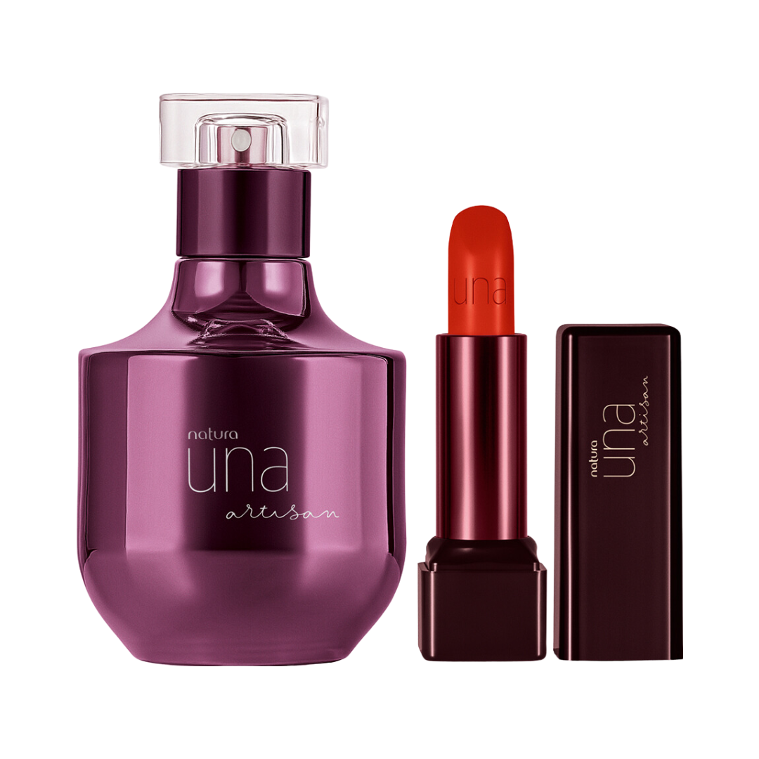 Kit Una Artisan Deo Parfum e Batom Laranja Nº 1