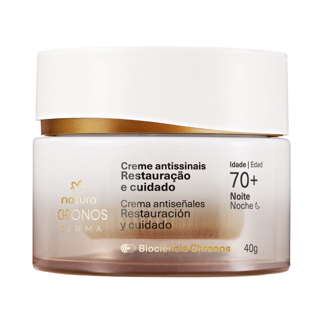 Creme Antissinais Noite Restauração e Cuidado 70+ Chronos