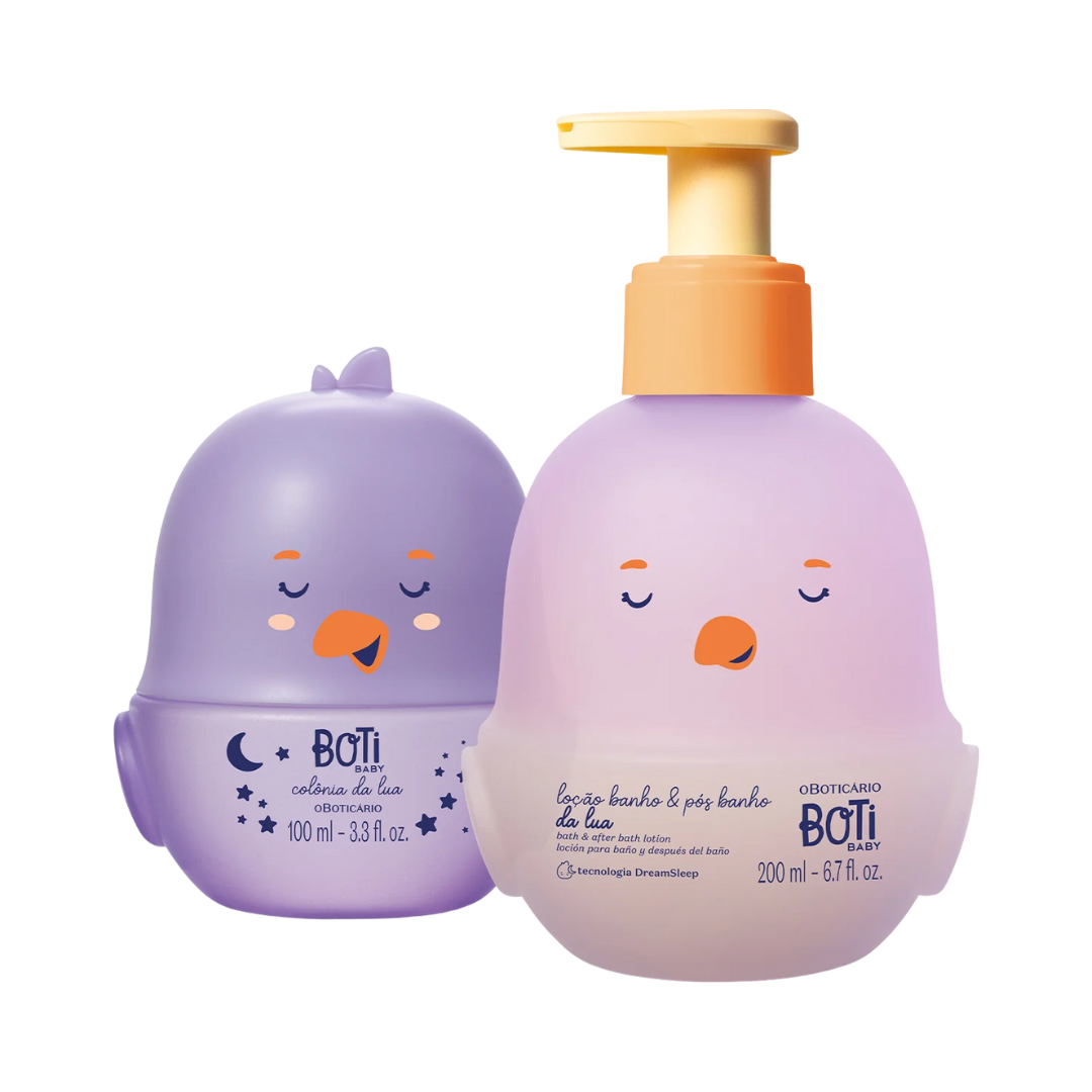 Combo Boti Baby Lua: Colônia Para Bebê 100ml + Loção Corporal Banho e Pós-Banho 200ml