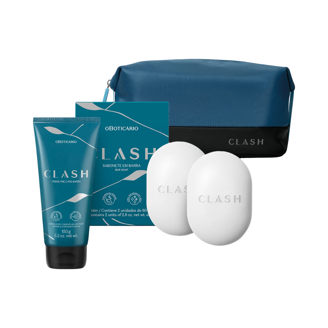 Combo Clash: Creme Pré E Pós- Barba + Sabonete em Barra + Nécessarie