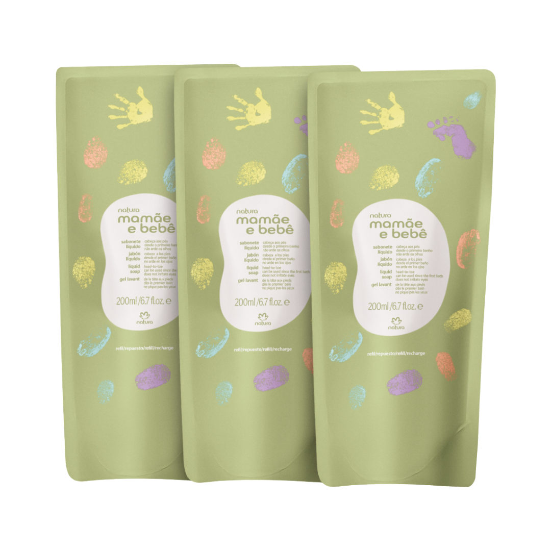 Kit Refis Sabonete Líquido Mamãe e Bebê 200ml