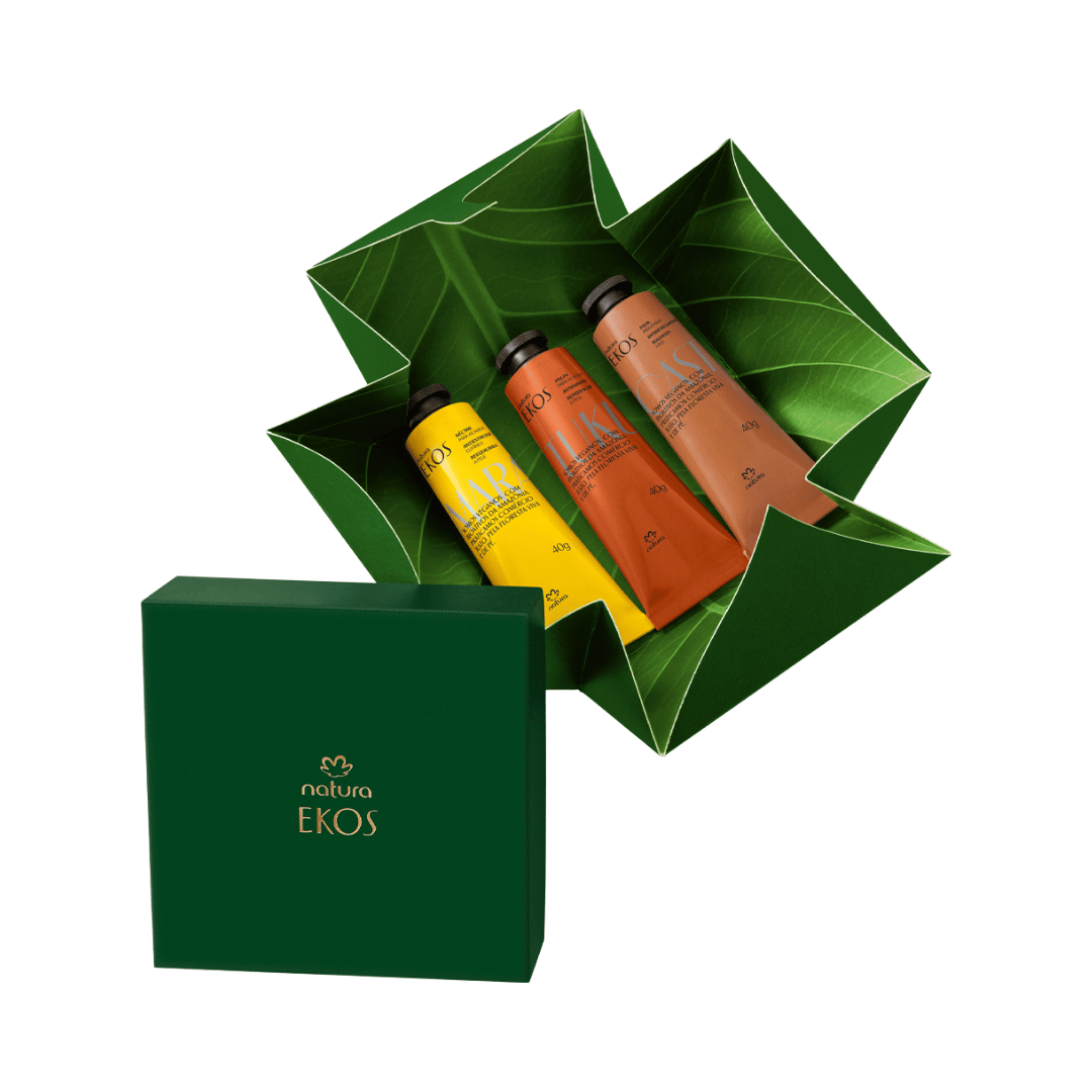 Presente Natura Ekos Amazônia em Folha Trio para as Mãos