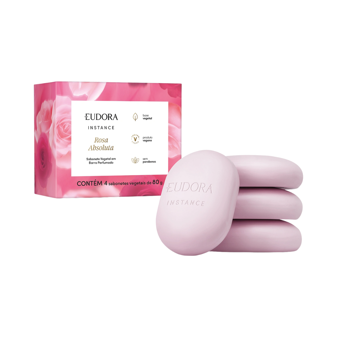 Sabonete Vegetal em Barra Instance Rosa Absoluta