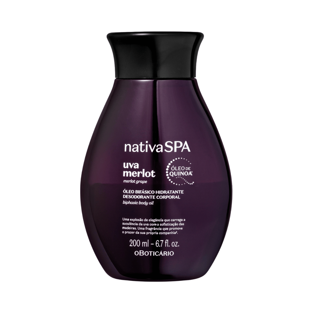 Óleo Bifásico Hidratante Desodorante Corporal Nativa Spa Uva Merlot 200ml