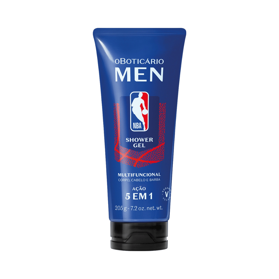 Shower Gel 5 em 1 Cabelo, Corpo e Barba Men NBA 205g