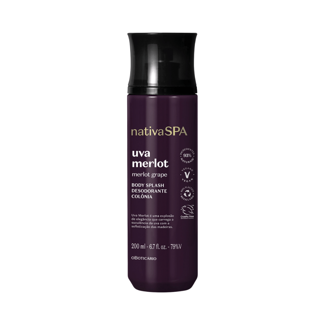 Body Splash Desodorante Colônia Nativa Spa Uva Merlot 200ml