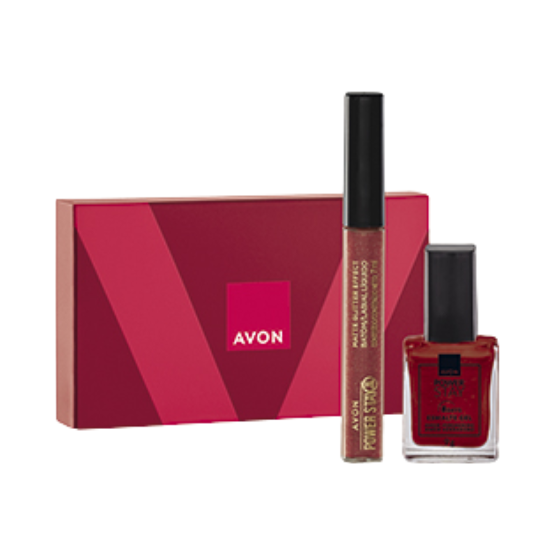 Presente Avon Power Stay Brilho Duo Nude Iluminado + Amor Verdadeiro