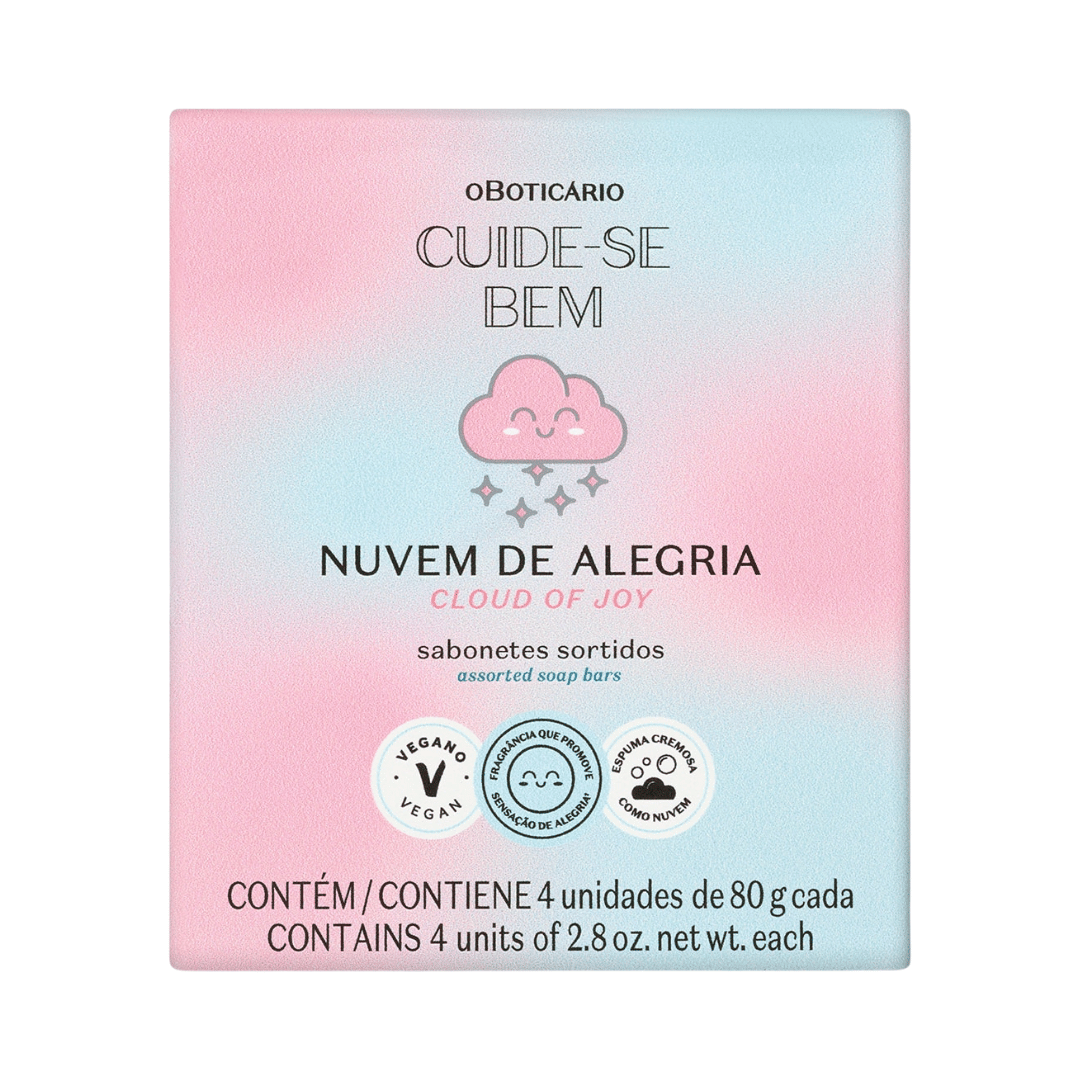 Kit Sabonetes Sortidos Cuide-se Bem Nuvem de Alegria (4 unidades de 80g)