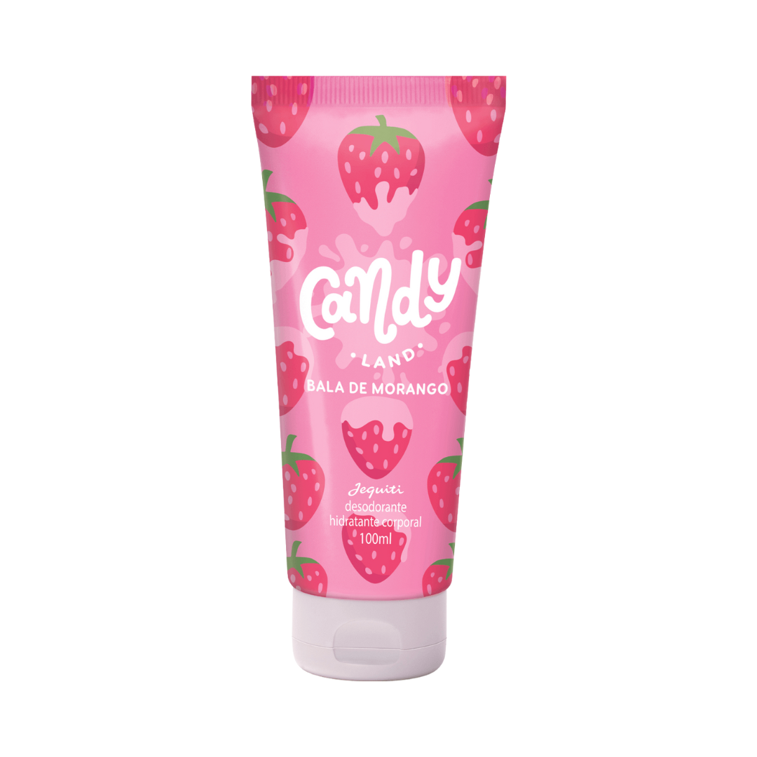 Hidratante Corporal Candy Land Bala De Morango 100ml