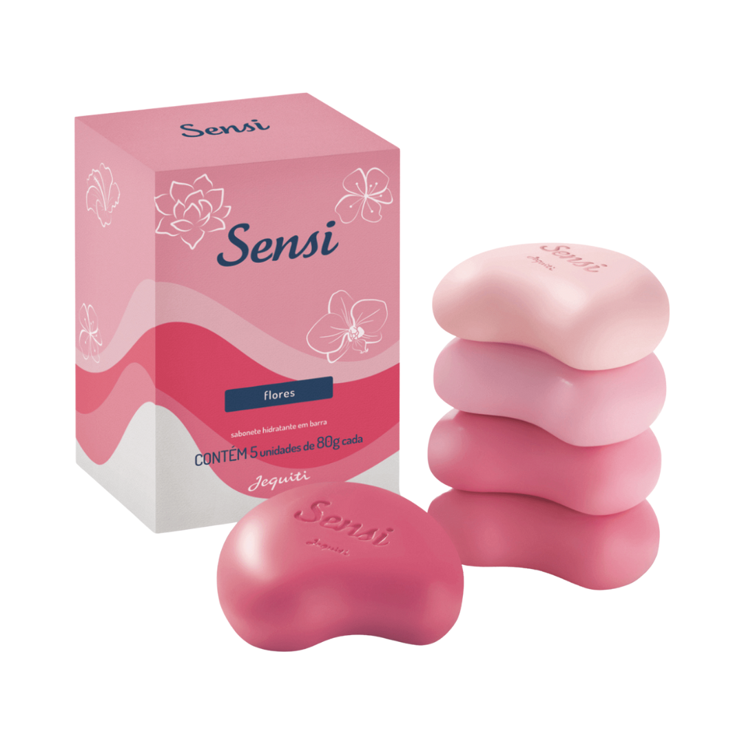 Sabonete Hidratante em Barra Sensi Flores 5x80g