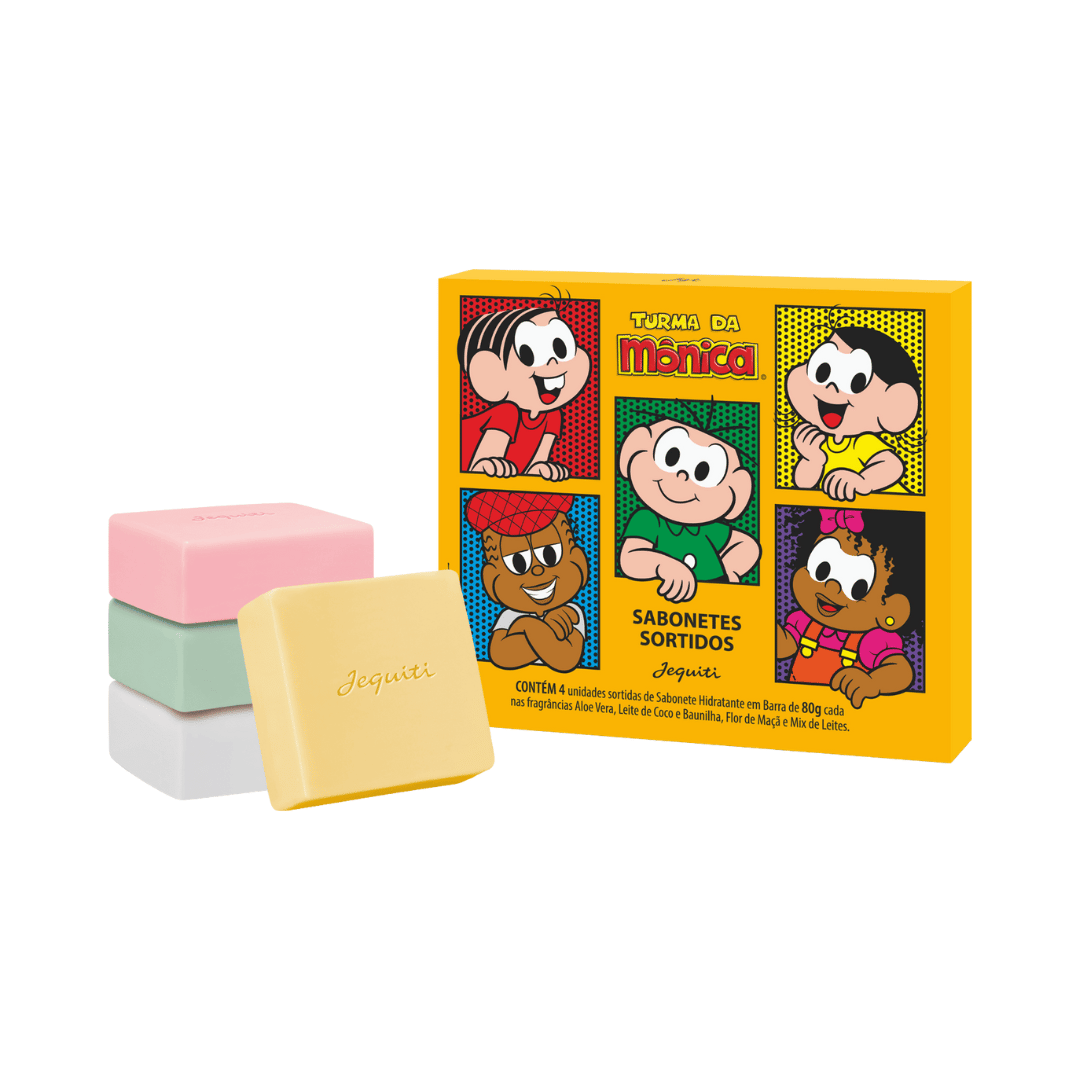 Estojo Sabonetes Sortidos Turma Da Monica 4x80g