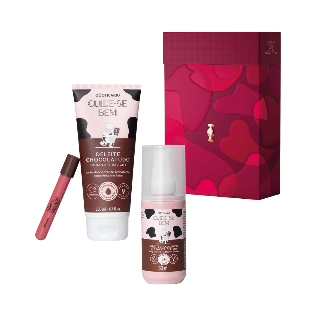 Kit Presente Dia dos Namorados Cuide-se Bem Deleite Chocolatudo (3 itens)