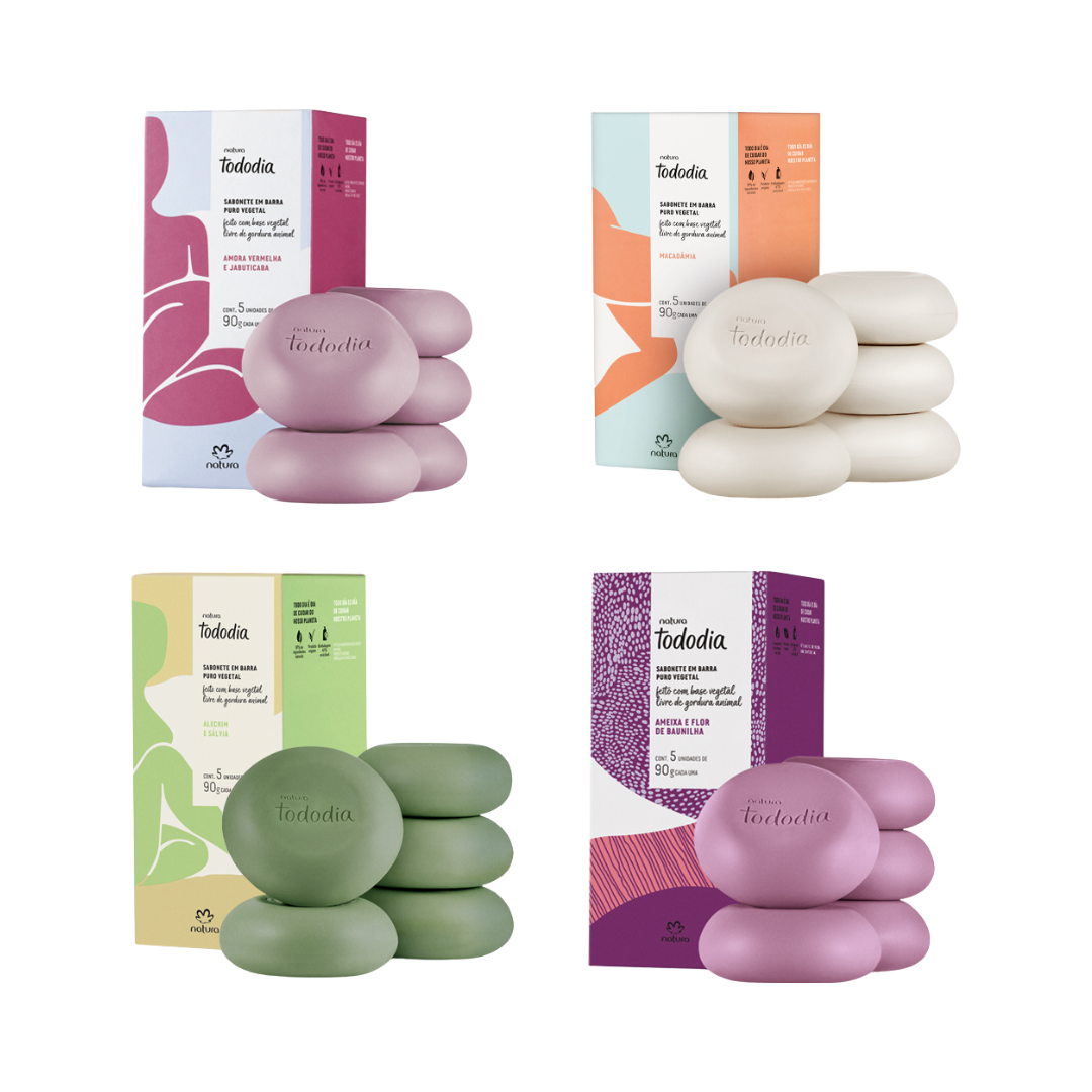Kit Sabonetes em Barra Todo Dia (4 Caixas de sabonetes em barra puro vegetal)