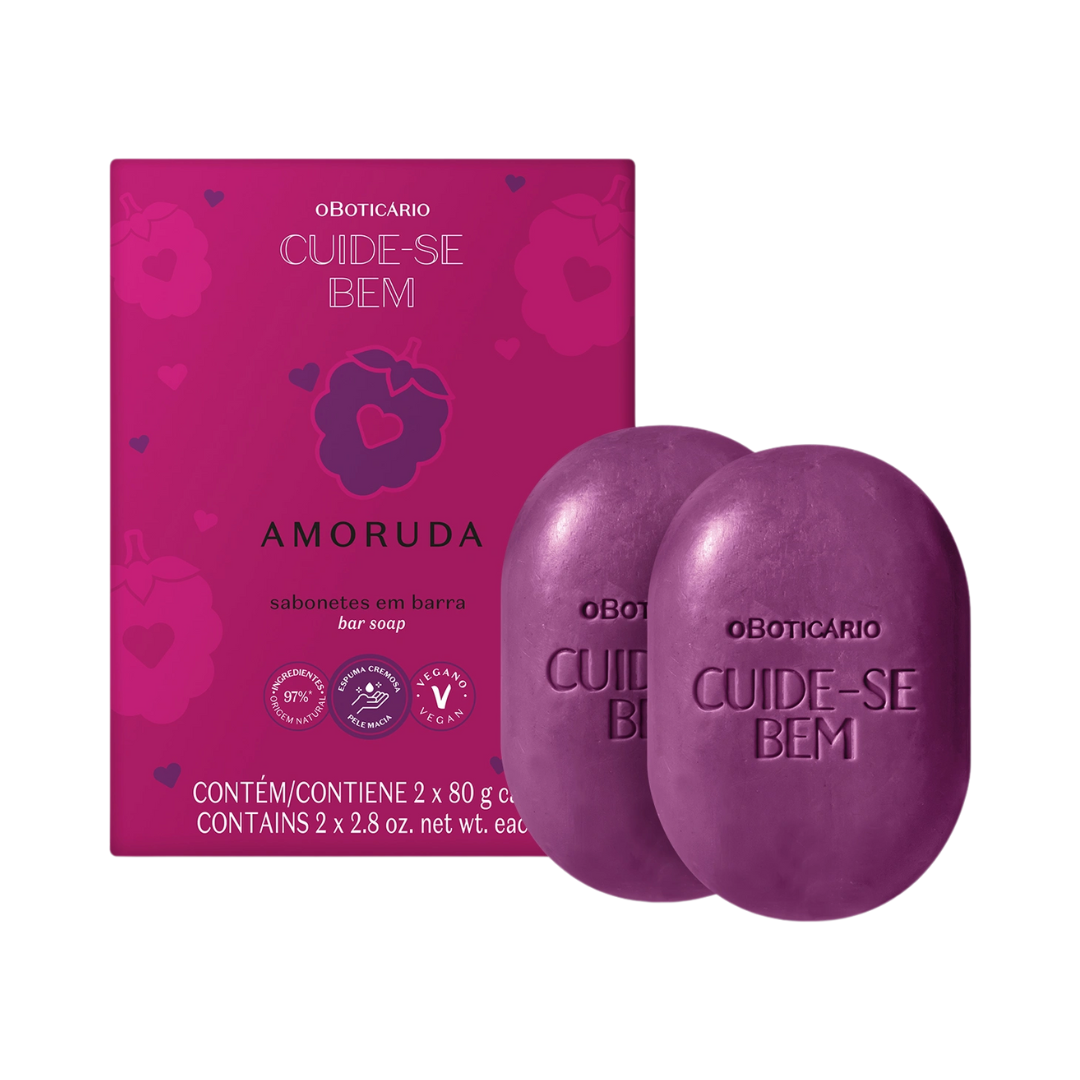 Kit Sabonetes Em Barra Cuide-se Bem Amoruda (2 unidades de 80g)