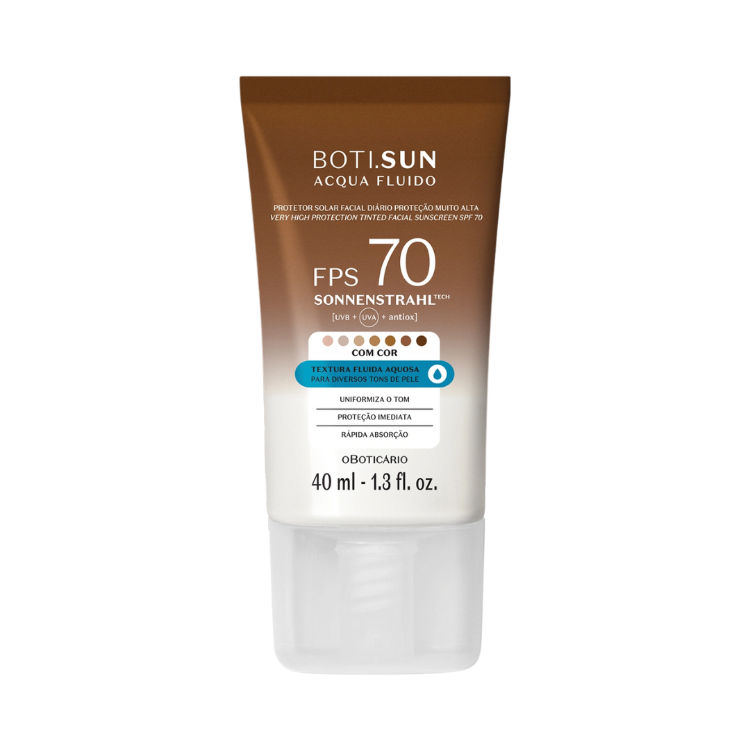 Protetor Solar Facial Com Cor FPS 70 Boti.Sun 5.0 40ml