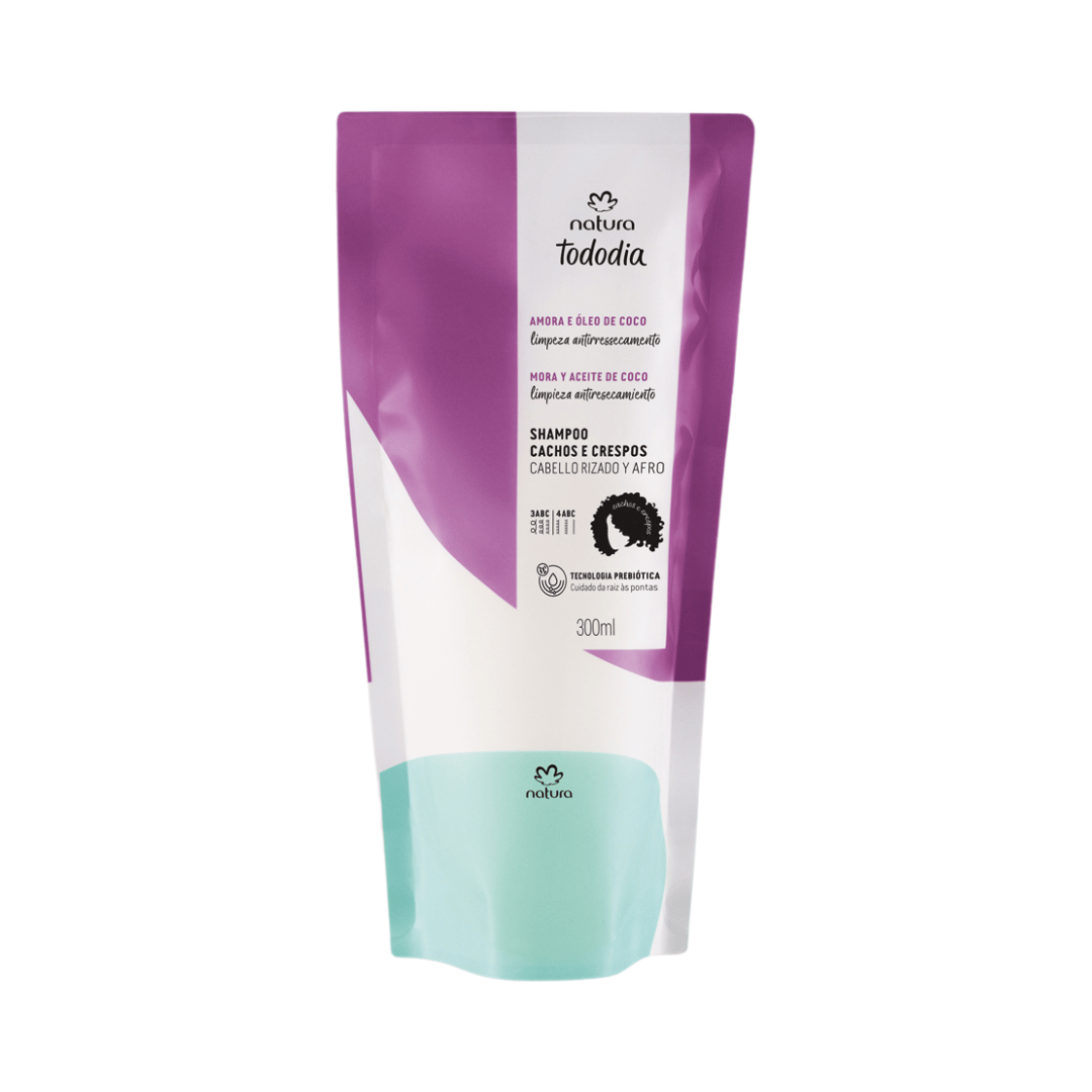 Refil Shampoo Cachos e Crespos Todo Dia Amora e Óleo de Coco 300ml