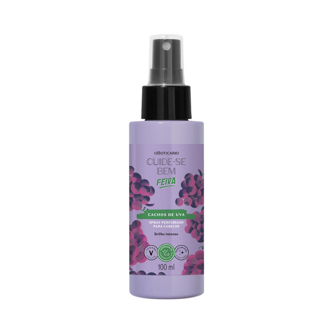 Spray Perfumado Para Cabelos Cuide-se Bem Feira Cachos de Uva 100ml