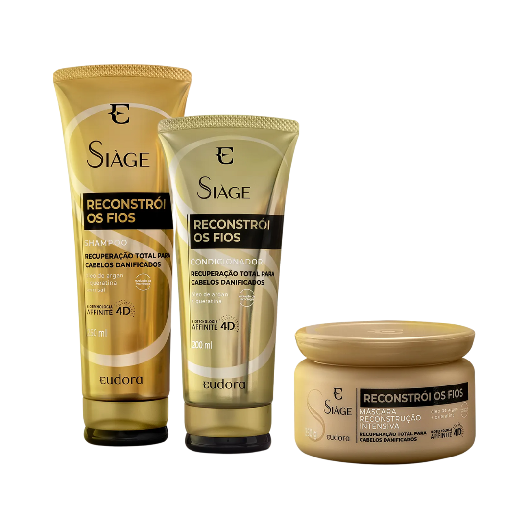 Combo Siage Reconstroi: Shampoo + Condicionador + Máscara