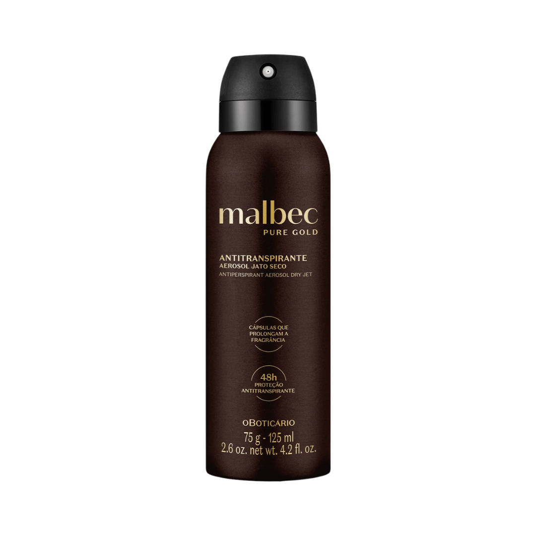 Desodorante Antitranspirante Aerossol Malbec Pure Gold 75g/125ml