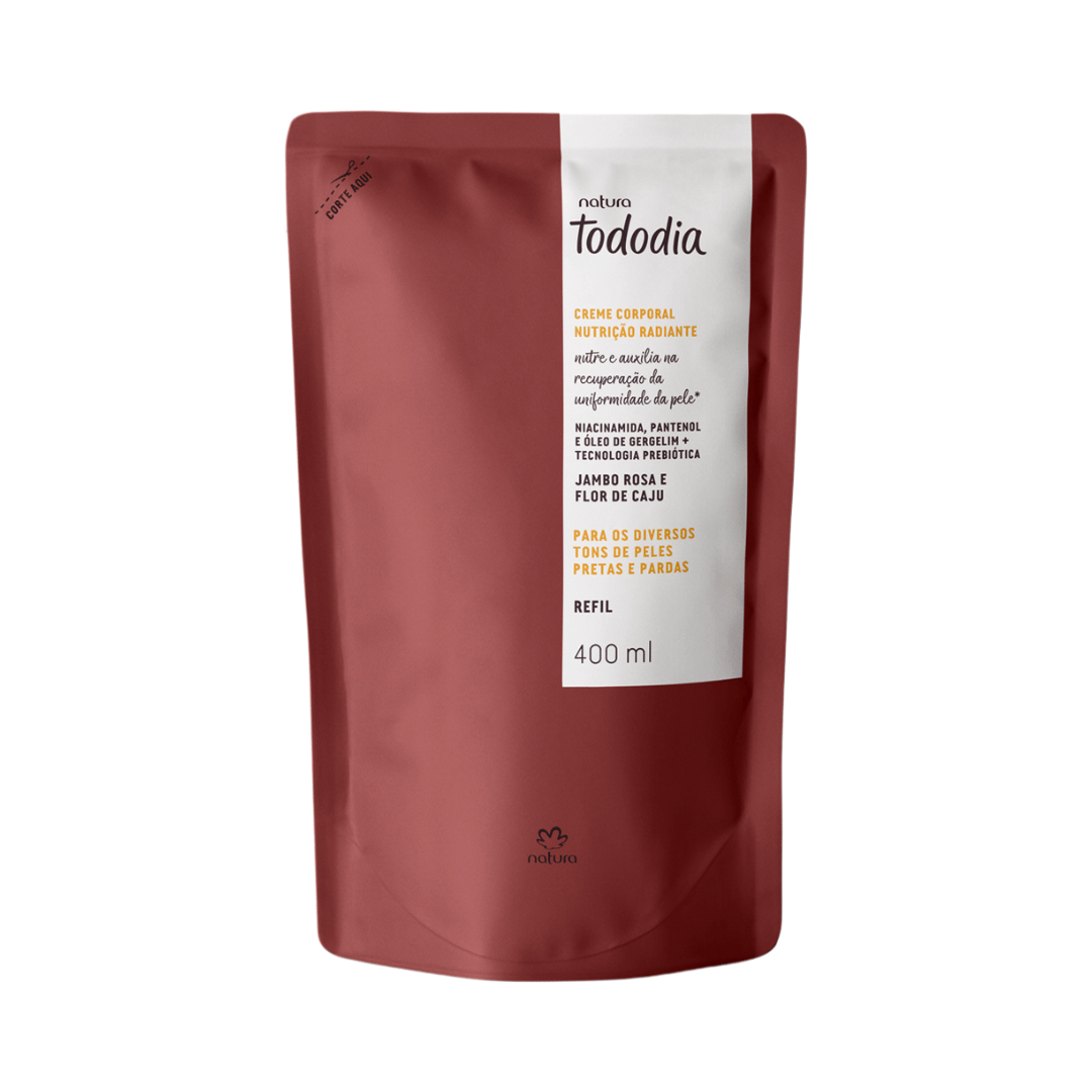 Refil Creme Corporal Nutrição Radiante Todo Dia Jambo Rosa E Flor De Caju 400ml