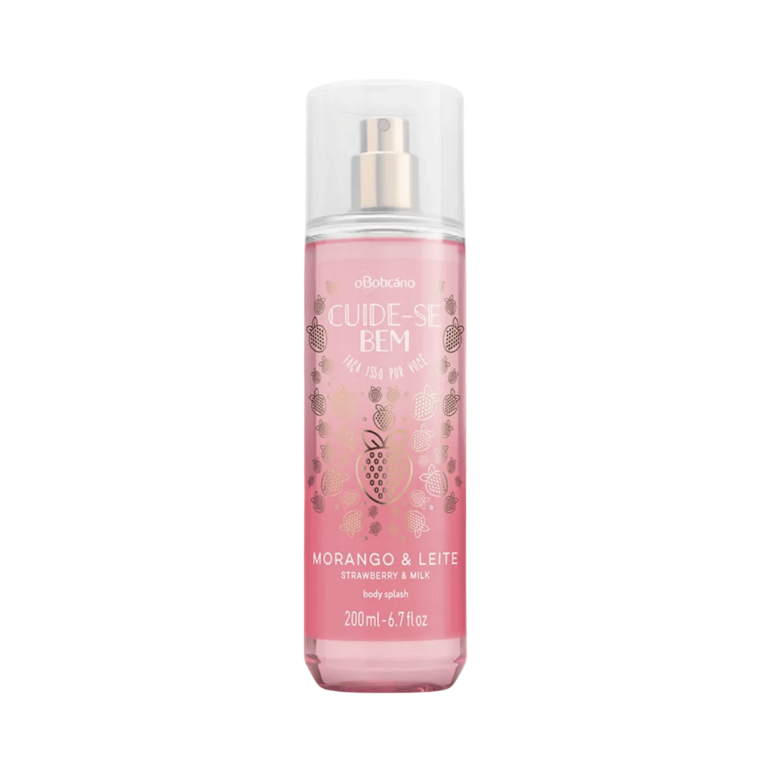 Body Splash Desodorante Colônia Cuide-se Bem Morango e Leite 200ml