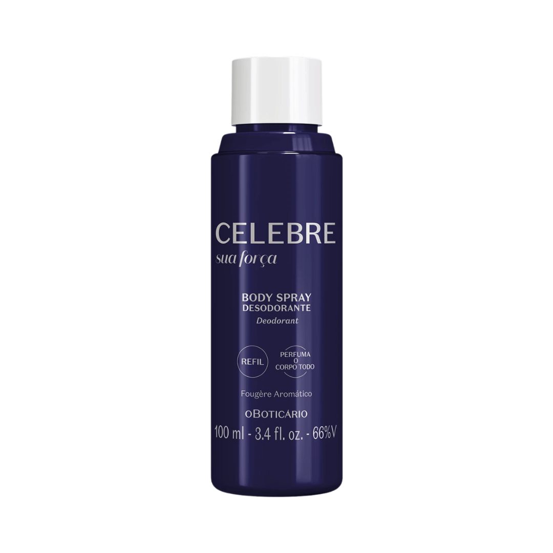 Refil Body Spray Desodorante Masculino Celebre Sua Força 100ml