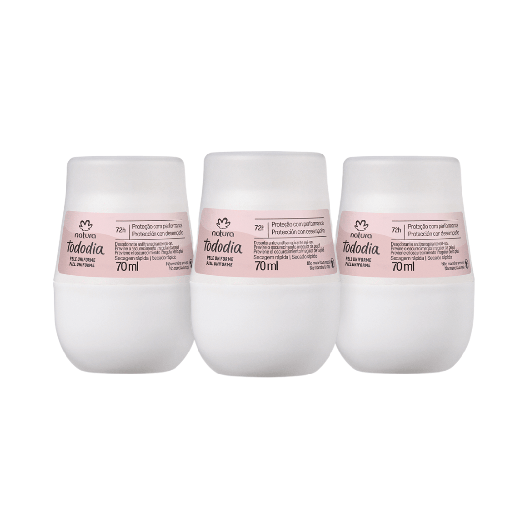 Kit Desodorante Antitranspirante Roll-On Todo Dia Pele Uniforme