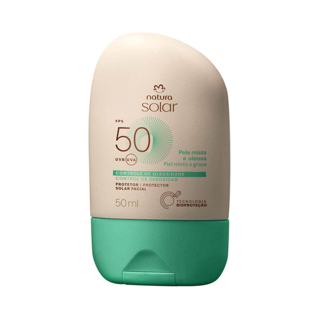 Protetor Solar Facial Pele Mista A Oleosa Fps 50 Natura Solar 50ml