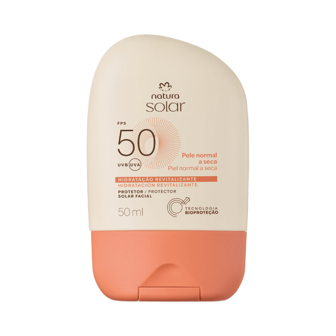 Protetor Solar Facial Pele Normal A Seca Fps 50 Natura Solar 50ml
