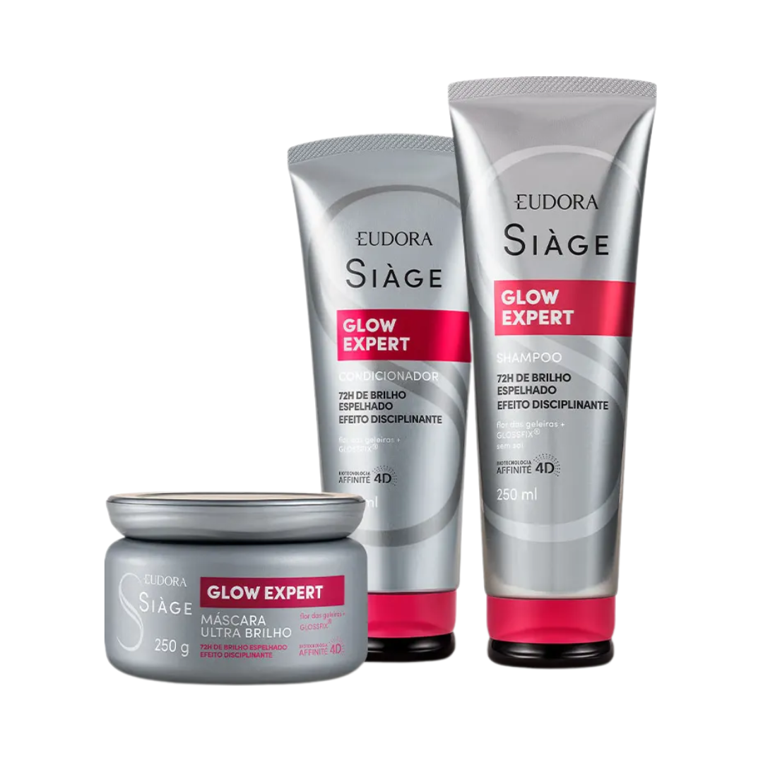 Combo Siàge Glow Expert: Shampoo 250ml + Condicionador 200ml + Máscara 250g