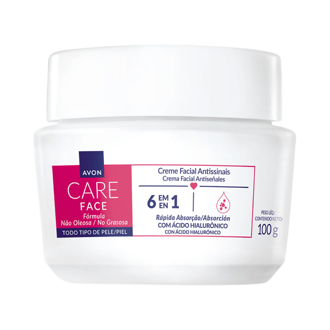 Creme Facial Antissinais 6 Em 1 Avon Care 100g