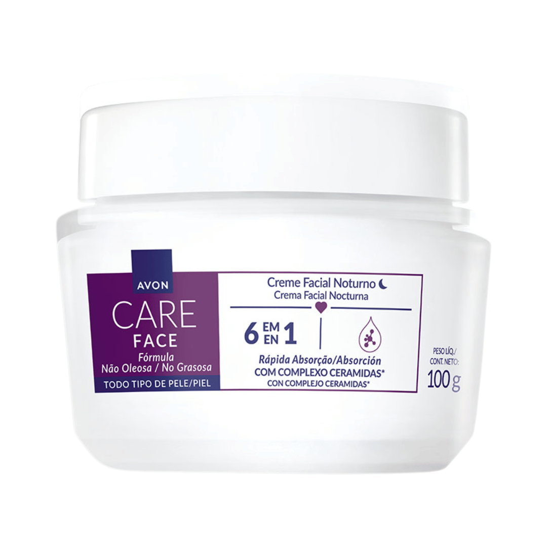 Creme Facial Noturno 6 Em 1 Avon Care 100g