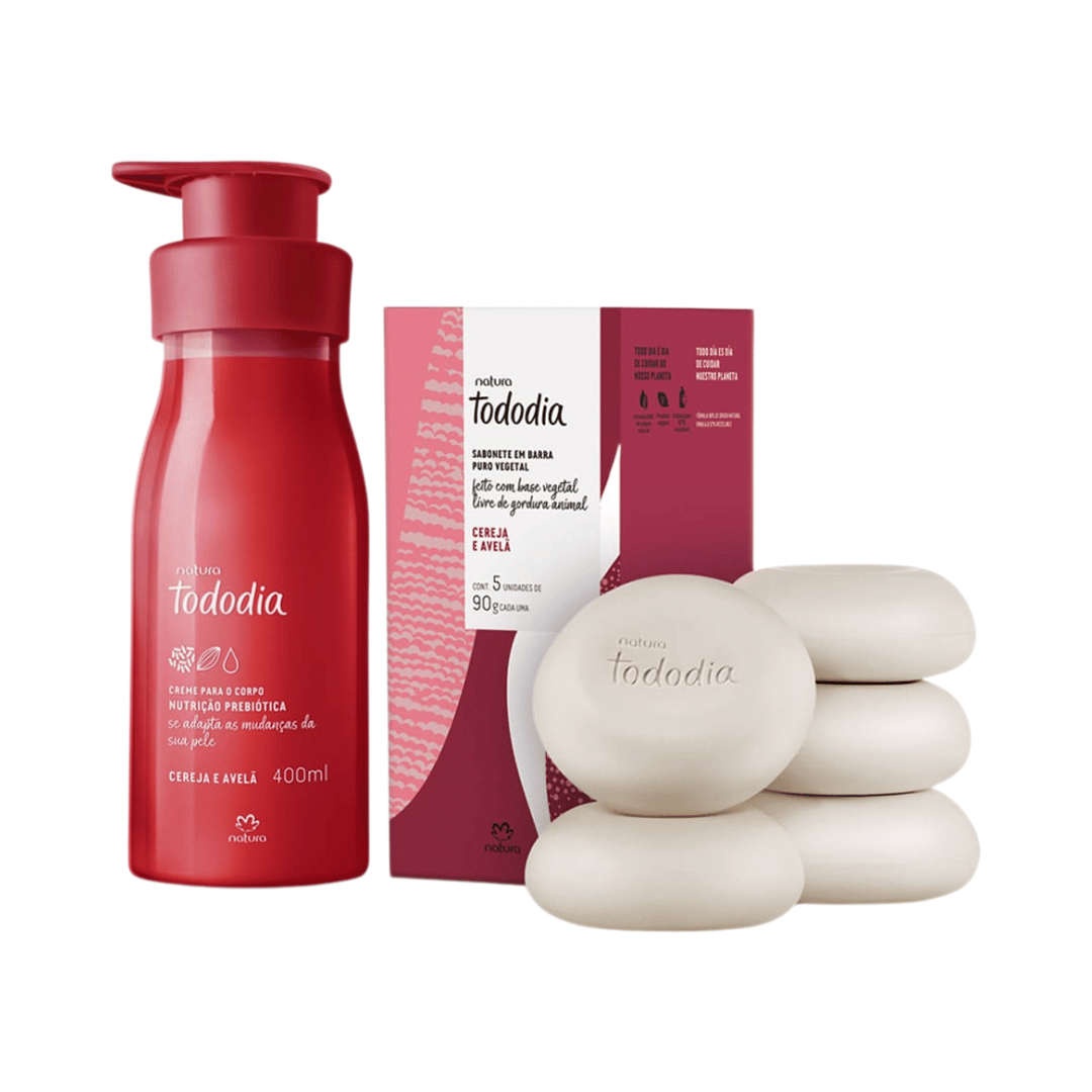 Kit Sabonetes E Creme Nutritivo Tododia Cereja E Avelã (2 Produtos)