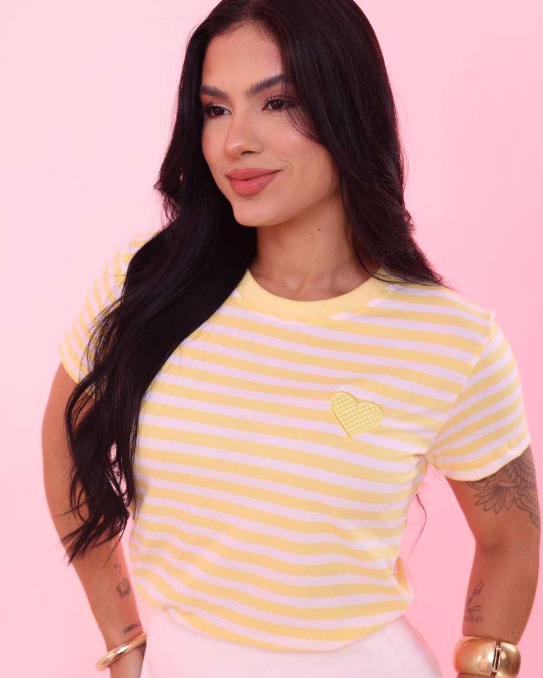 T-shirt Listrada Bordada P