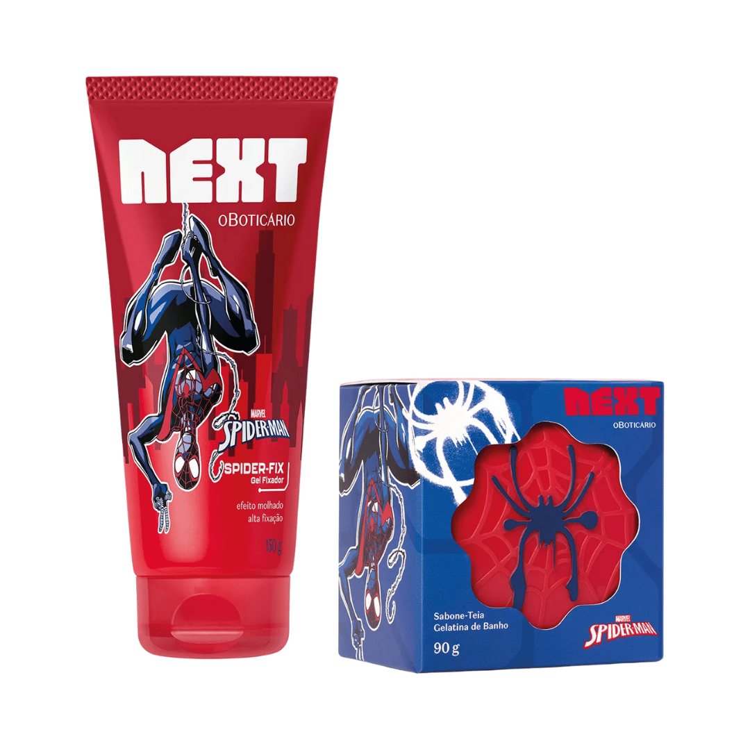 Combo Next Spider Man: Sabonete-Teia 90g + Gel Fixador 150g