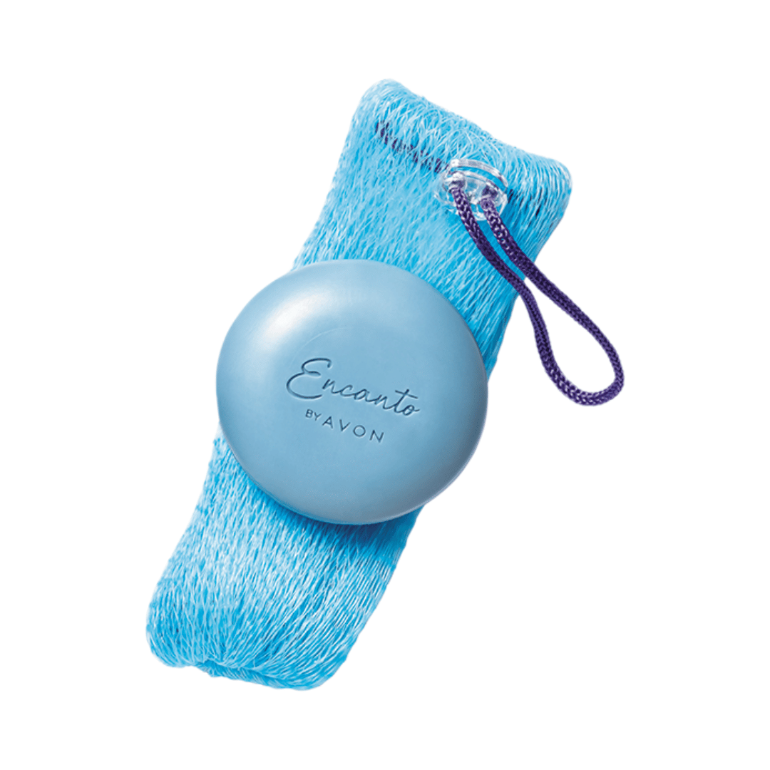 Esponja Para Sabonete Bicolor Azul