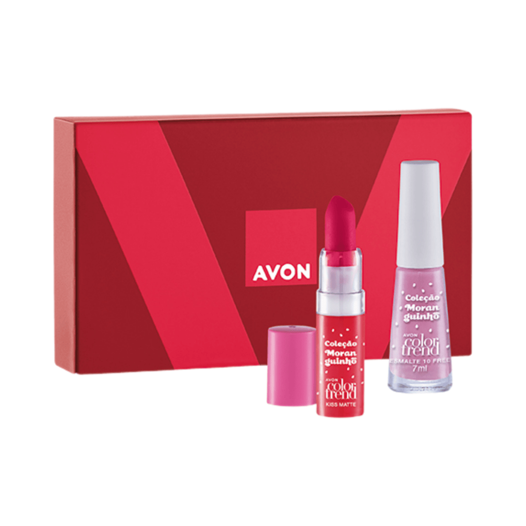 Presente Avon Color Trend Moranguinho Duo Batom Pink Dopamina + Esmalte Rosê Sabe Tudo