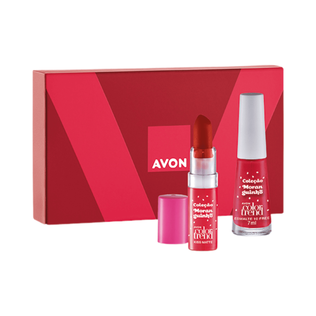 Presente Avon Color Trend Moranguinho Duo Batom Batida De Vinho + Esmalte Quarta De Clássico